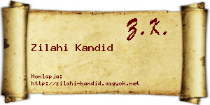 Zilahi Kandid névjegykártya